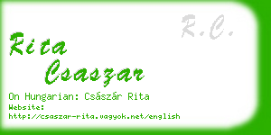 rita csaszar business card
